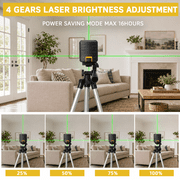 Globest Self-Leveling Laser Level, 100Ft/30M Green Cross Line Laser Level, Lazer Level 2 line laser for Construction and picture hanging, IP54 Waterproof, 360° Magnetic Base and Battery Included