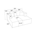 thumbnail image 7 of JERFIT 2-Seater Corduroy Loveseat Sofa Couch, No Assembly Required Compressed Upholstered Chaise, Black, 7 of 7