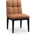 thumbnail image 3 of Meridian Furniture Adrian Cognac Vegan Leather Dining Side Chair (Set of 2), 3 of 11