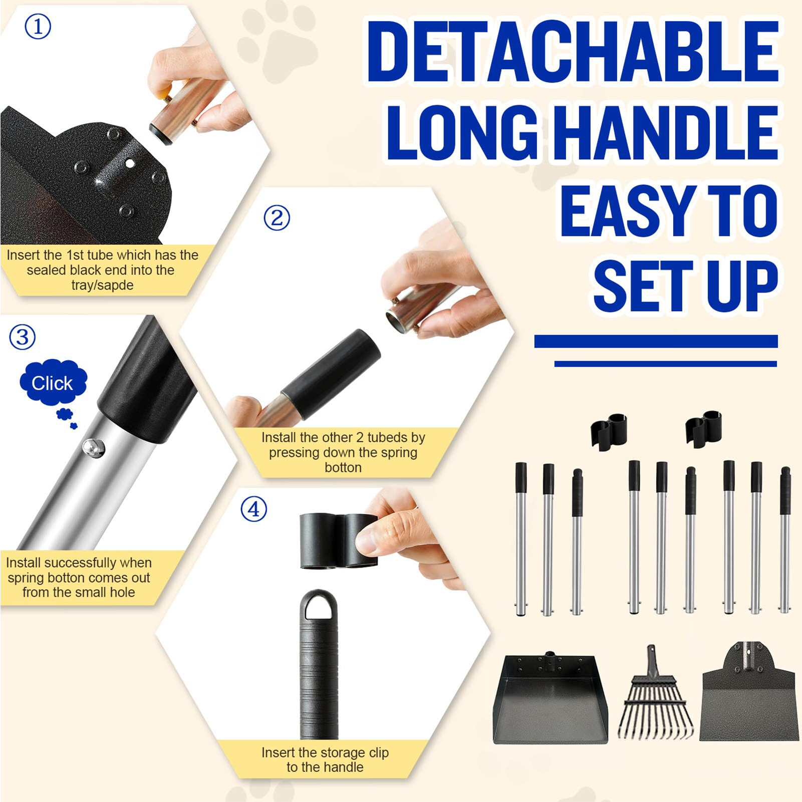 Zalalova 3-Pack Pooper Scooper, 37.8" Handle photo 4