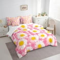 thumbnail image 3 of Castle Fairy Kids Children Teens Chic Floral Daisy Twin Bedding Sets 7-Piece,Spring Garden Flowers Bedding Comforter Set Microfiber,Geometric Plaid Grid Breathable Sheet Sets,Ultra Soft Home Decor, 3 of 8