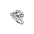 thumbnail image 1 of Cubic Zirconia Square Halo Engagement Ring White Gold, 1 of 7