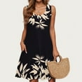 thumbnail image 5 of Axiiglly Beach Dress for Women Flowy Sleeveless Tank Dress Floral Print Summer Dresses Casual Swing Loose Sundress A line Vacation Hawaiian Mini Dress with Pockets, 5 of 6