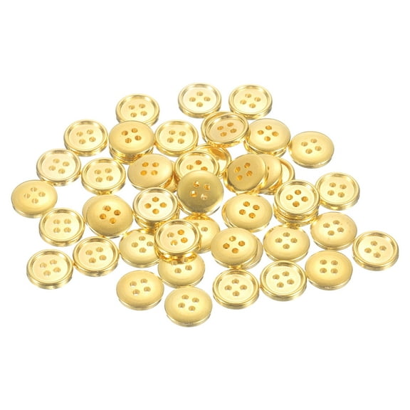 144pcs 50pcs 20L Plastic Sewing Buttons 12.5mm 1/2" 4-Hole Round Replacement Craft Button for Coats Sewing Clothing and DIY, Gold