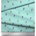 thumbnail image 2 of Soimoi Green Poly Georgette Fabric Leaves & Buds Floral Printed Craft Fabric by the Yard 42 Inch Wide, 2 of 3