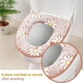thumbnail image 3 of Funda de asiento de inodoro universal con diseño floral de Laklulu: hace que su inodoro sea cálido y cómodo, funda cálida para asiento de inodoro, 3 of 5