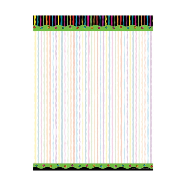 Barker Creek Computer Paper, 8 1/2' x 11', Neon Stripe, Pack Of 50 Sheets