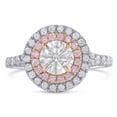 thumbnail image 3 of Double Halo Diamond Engagement Ring With Pink Diamond Accents, 3 of 5
