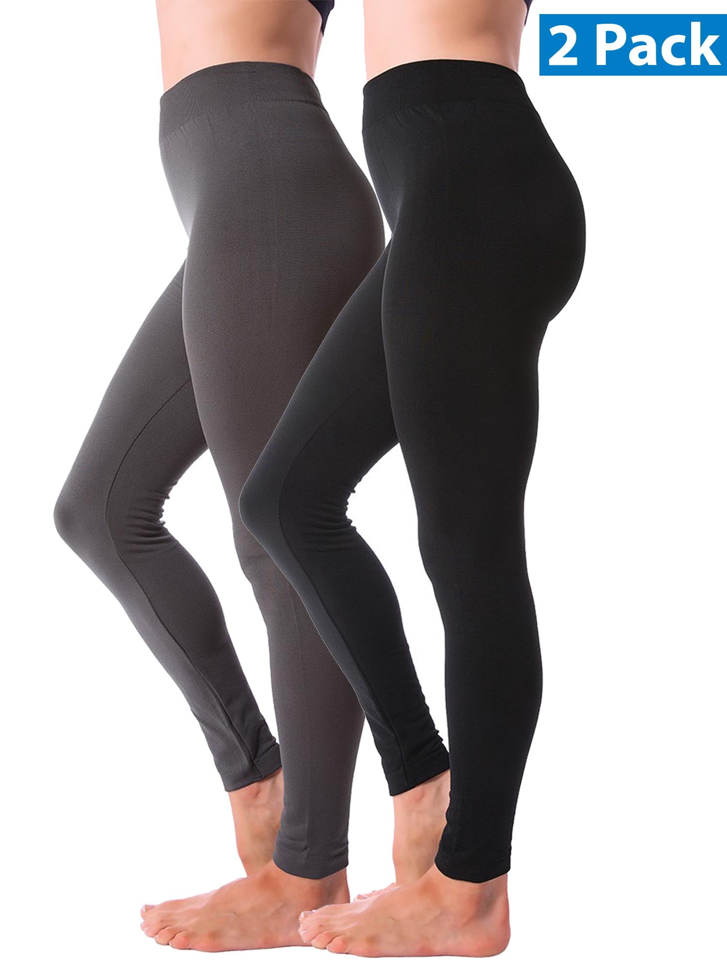 Ladies Thermal Leggings Brushed 2 Pairs Cosy Womens Black Warm Lightweight  S-XL -  UK