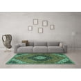 thumbnail image 3 of Ahgly Company Machine Washable Indoor Rectangle Persian Turquoise Blue Traditional Area Rugs, 7' x 10', 3 of 4