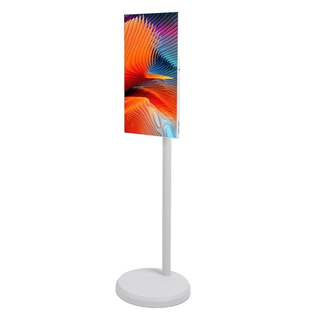 Écran Intelligent Portable de 21,5 Pouces, Moniteur à Écran Tactile Portable 1080p sur Roulettes, Moniteur TV Rotatif, 6 Go de RAM 128 Go de ROM, Rotation Pivotante Complète, Télécommande, Téléviseur Roulant