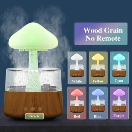 

QHNGJZ Colorful Mushroom Essential Oils Diffuser - Rain Cloud Humidifier - Water Drops - Air Humidifier with Colorful Night Light - Perfect for Bedroom