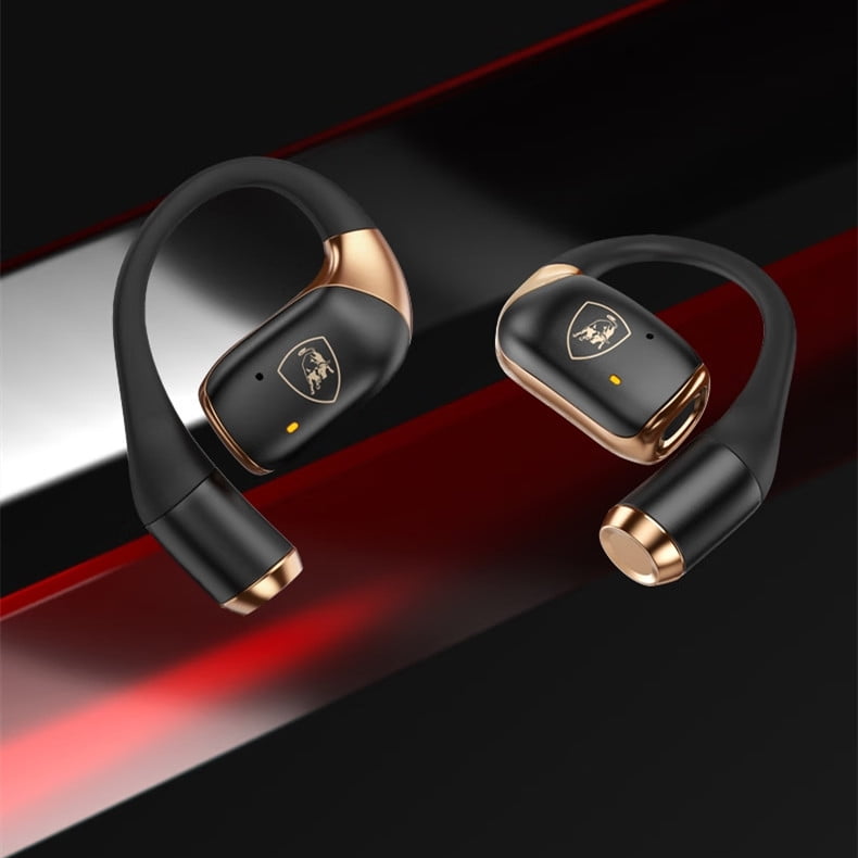 E EYAFA Lamborghini OWS Bluetooth Earbuds with Dual Microphone Intelligent Noise Reduction HiFi Sound Bluetooth Headsets-Black