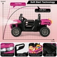 thumbnail image 5 of Gymax 12V 2 Seater Ride On UTV Dump Truck Remote w/ Electric Dump Bed & Shovel Pink, 5 of 10