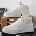 thumbnail image 7 of Men's Winter High-Top Sneakers, Lace-Up Ankle Shoes with Plush Lining and Textured Sole Edge, 7 of 7