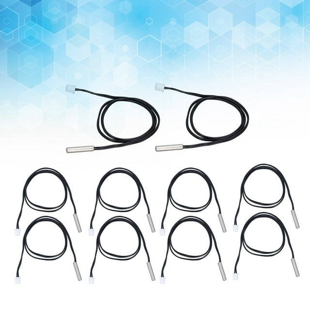 Sondas Del Sensor De Temperatura Del Termistor 10pcs 10k B3950 Temperamento Cable De 500 Mm Para Electrodomésticos Oficina Automotriz