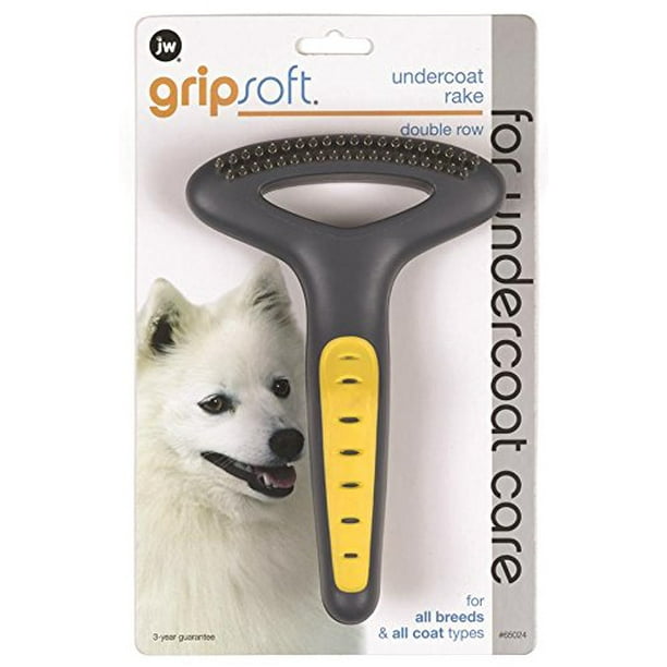 JW Pet Company GripSoft Double Row Undercoat Rake Dog Brush Walmart