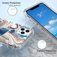 thumbnail image 4 of Casetego for iPhone 11 Pro Max Case,Shiny Bling Marble Full Body Protective Support Wireless Charing Bumper Rugged Anti-Scratch Hybrid Rubber Case Cover,Blue Gold, 4 of 6