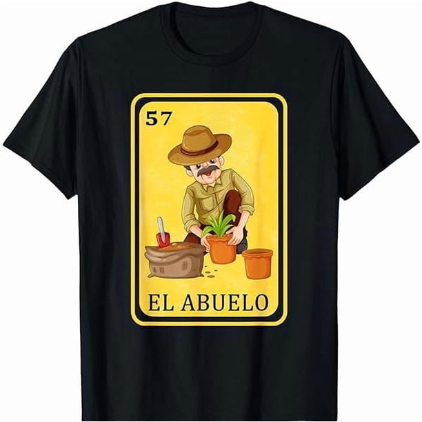 Camisetas mexicanas divertidas, regalos divertidos de bingo español-mexicano - Camiseta El Abuelo para hombre, camiseta clásica informal unisex, tela de algodón, cuello redondo suave