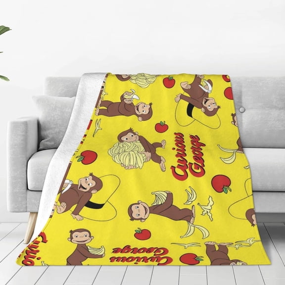 Curious George Blanket Super Soft Air Conditioning Blankets Hemsworth for Bed Sofa Car