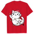 thumbnail image 1 of Camiseta con luces navideñas para mujer, camisetas con estampado gráfico de gato bonito, camisetas de manga corta, ropa de calle divertida, camiseta de marca, ropa femenina, 1 of 5