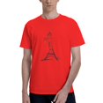 thumbnail image 1 of T-Shirt à Manches Courtes de Base pour Hommes de la Mode des Jeux Sportifs de Paris 2024 Rouge 4TG, 1 of 5