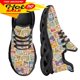 thumbnail image 1 of Zapatos planos con estampado de dibujos animados para mujer, zapatillas informales de malla transpirable, cómodas para el trabajo, 1 of 6