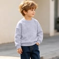 thumbnail image 3 of Bixock Toddler Boys Sweatshirts Long Sleeve Tops Fleece Crew Neck Pullover Top Solid Color Casual Tops Soft Warm Breathable Daily Wear Boys Clothings, 3 of 7