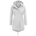 thumbnail image 2 of Imperméable Décontracté à Manches Longues pour Femmes Imperméable à Capuche de Couleur Unie, 2 of 4