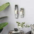 thumbnail image 3 of DecMode 2 Holder Silver Stainless Steel Metal Hammered Curved Candle Wall Sconce with Scrolled Ends, Set of 2, 3 of 16