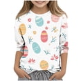 thumbnail image 1 of 3/4 Manga Superior Corazón Impreso Cuello Redondo Tops de Moda Y Casual para el Uso Diario, Fiestas, Vacaciones, Fotografía, 1 of 5