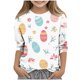 thumbnail image 2 of Blusas y camisas de cuello redondo y manga larga para niños, blusas/camisas de poliéster con estampado de corazones, mangas 3/4 y cuello redondo, elegantes e informales., 2 of 5
