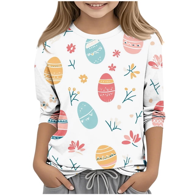 3/4 Manga Superior Corazón Impreso Cuello Redondo Tops de Moda Y Casual para el Uso Diario, Fiestas, Vacaciones, Fotografía