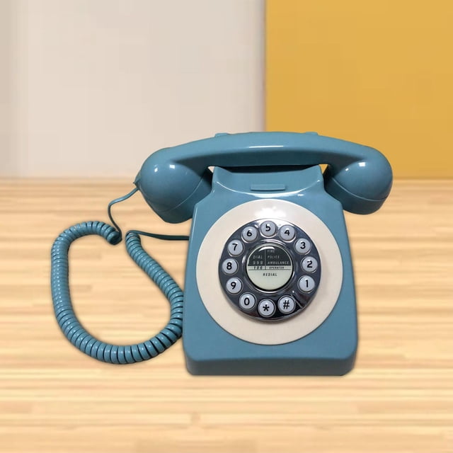 Teléfono fijo retro, teléfono de escritorio con cable, cable de para uso en hoteles y oficinas Azul perfke Teléfono fijo retro
