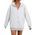 thumbnail image 6 of Godom Hoodies for Women Zip Up Hoodie Oversized Sweatshirt Fleece Jackets Fall Winter Coats 2025 Fashion, 6 of 7