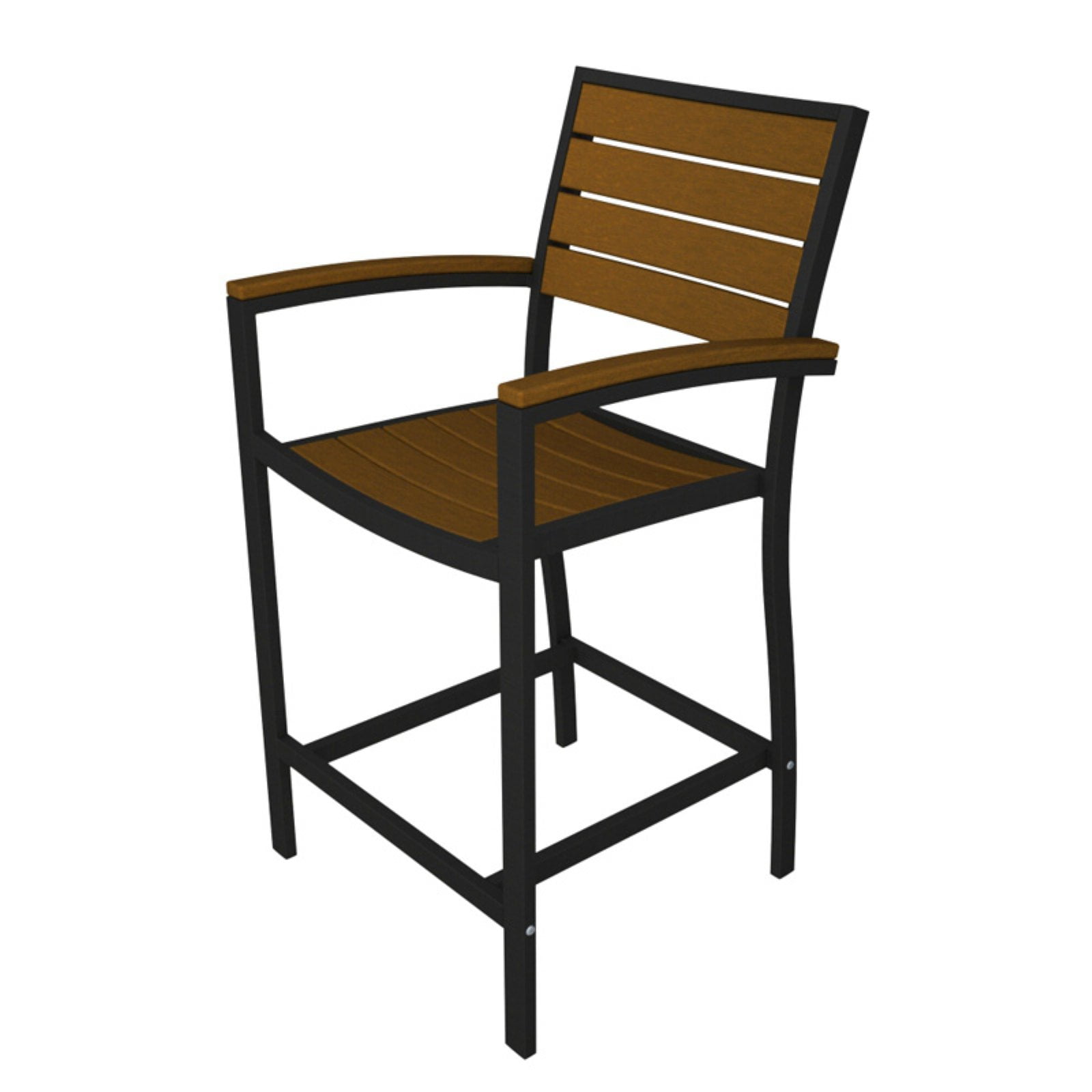 POLYWOOD® Euro Recycled Plastic Counter Height Arm Dining Chair
