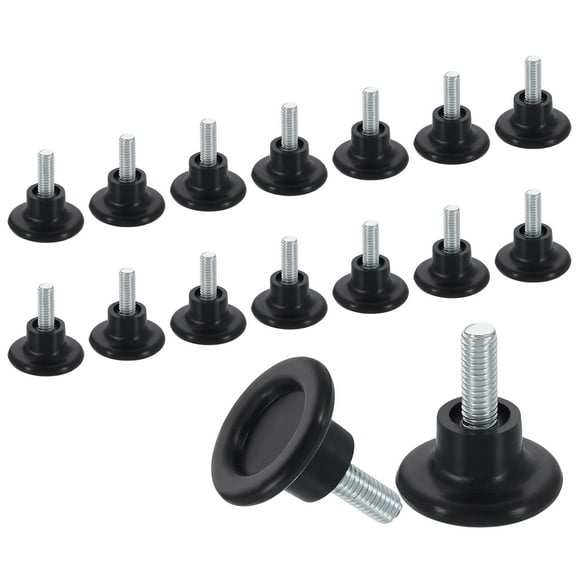 16Pack M6 Thread Furniture Feet Levelers, 27x15 Adjustable Leveling Table Feet, Screw on Furniture Glide Leveling for Chair Stool Legs, Black