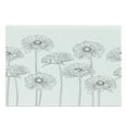 thumbnail image 1 of Gerber Daisy Cutting Board, Monochrome Uncolored Thin Line Artwork of Natural Flowers with Stems, Decorative Tempered Glass Cutting and Serving Board, in 3 Sizes, by Ambesonne, 1 of 2