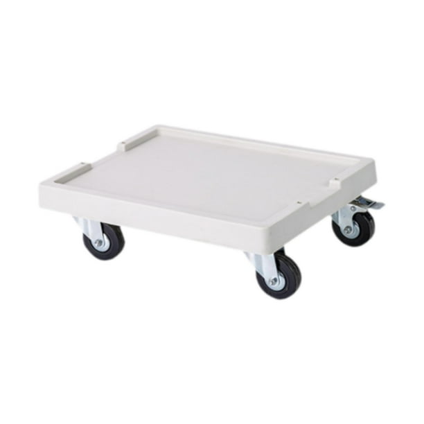 Soporte para macetas con ruedas giratorias de 360 grados, soporte para plantas rodante, paleta blanco