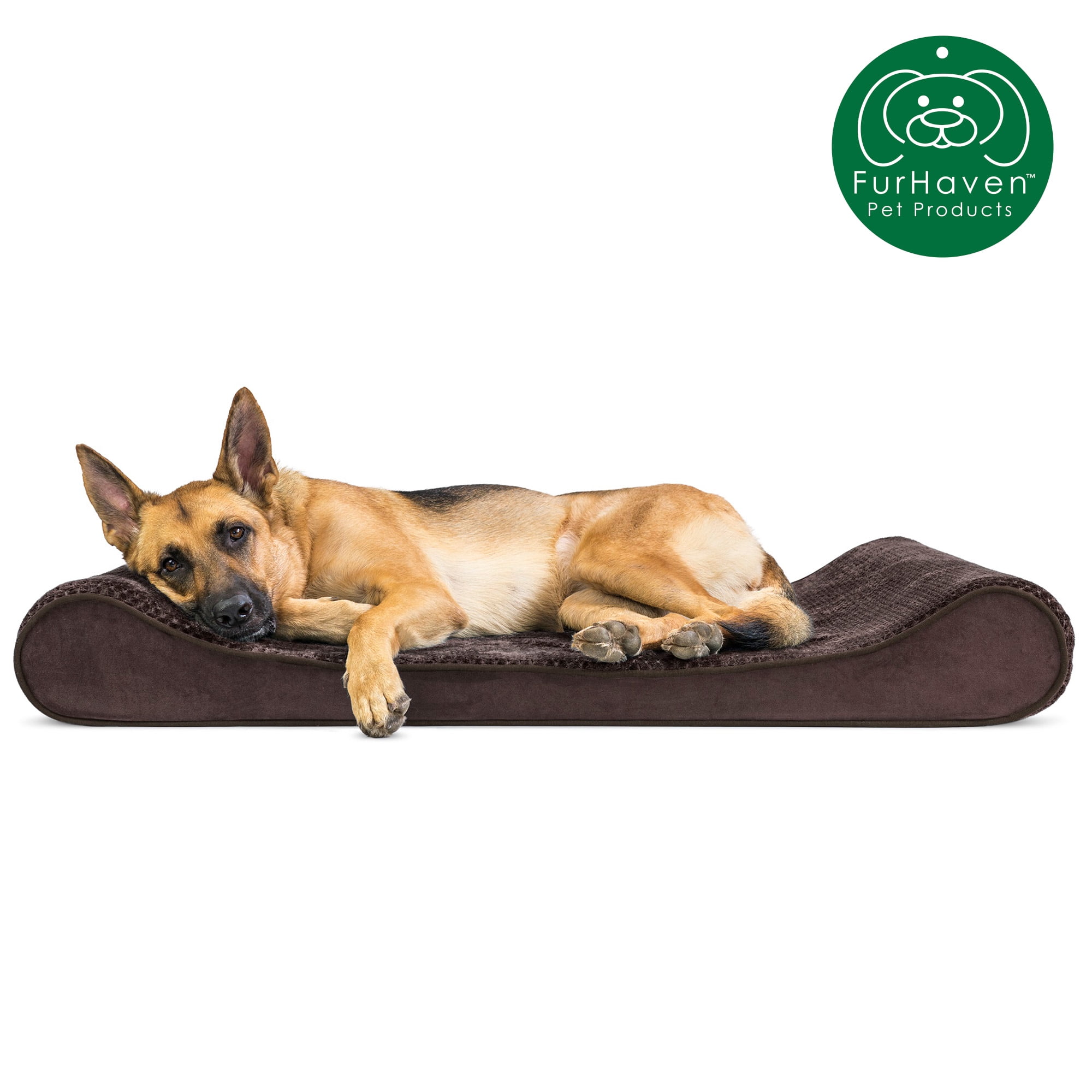 FurHaven Pet Dog Bed | Orthopedic Minky Plush & Velvet Luxe Lounger Pet ...