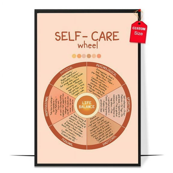 LOLUIS Self-care Wheel ​Poster, Boho Therapy Posters for Classroom (Unframed 11"x17")