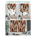 thumbnail image 4 of Abstract Stripes Tie Up Curtains for Windows 45 Inch Length Balloon Curtains Kitchen Adjustable Balloon Window Shade Retro Modern Orange Black Gray Lines Tie Up Valance Bathroom Curtain 52"x45", 4 of 6