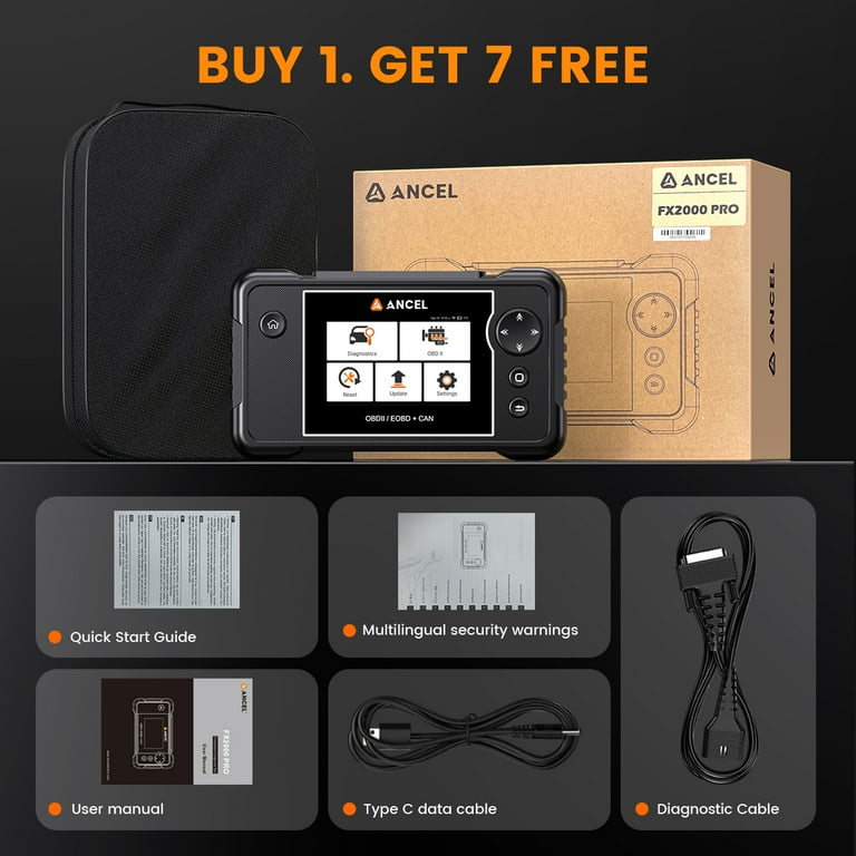 ANCEL FX2000 PRO OBD2 Scanner 4 System Car Diagnostic Tool ABS SRS