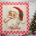 thumbnail image 3 of Christmas Santa Shower Curtains for Bathroom, Red Plaid Buffalo Snowflake Xmas Berry Waterproof Fabric Shower Curtain, Decorative Bathroom Curtain for Bathtub, 36"x72", No Hooks Included, 3 of 9