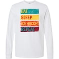 thumbnail image 3 of Inktastic Hockey Eat Sleep Ice Hockey Repeat Long Sleeve T-Shirt, 3 of 5