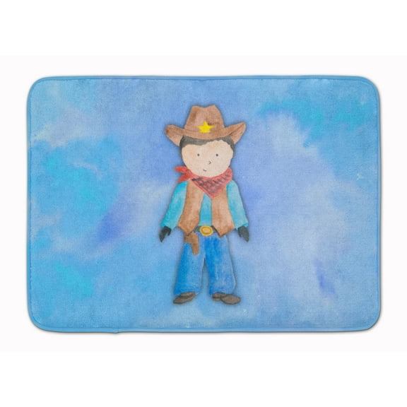 Cowboy Watercolor Machine Washable Memory Foam Mat