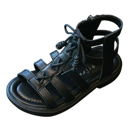 

Quealent Little Kid Girls Sandal Encounter Football Shoes Sandals for Kids New Sandals Summer Custom Fashion Low Heel Shoes Little Girl Wedge Sandals Black 12.5