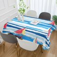 thumbnail image 2 of Yayeee Tablecloths 60" x 120" Rectangle Wrinkle Resistant Party Table Cover, Yellow Sailboats, 2 of 8