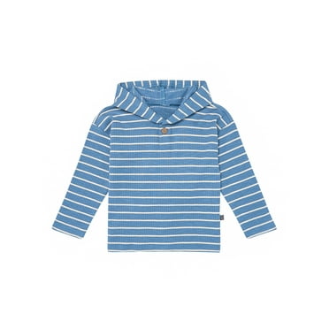 Modern Moments by Gerber Toddler Boy Organic Long Sleeve Hooded Henley Tee, Sizes 12 Months - 5T