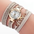thumbnail image 2 of Reloj de pulsera con patrón de amor y diamantes de imitación de cuarzo con correa de cuero de PU para mujer a la moda (gris), 2 of 3